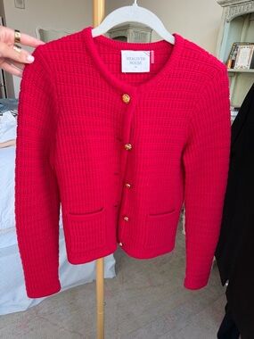 Hyacinth House Red Lady Jacket with Gold Buttons